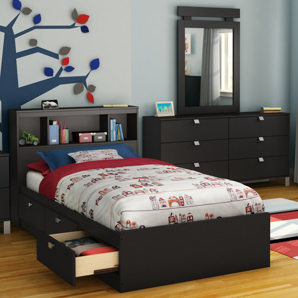 South Shore Spark Twin Mate's & Captain's Bed with Bookcase by South